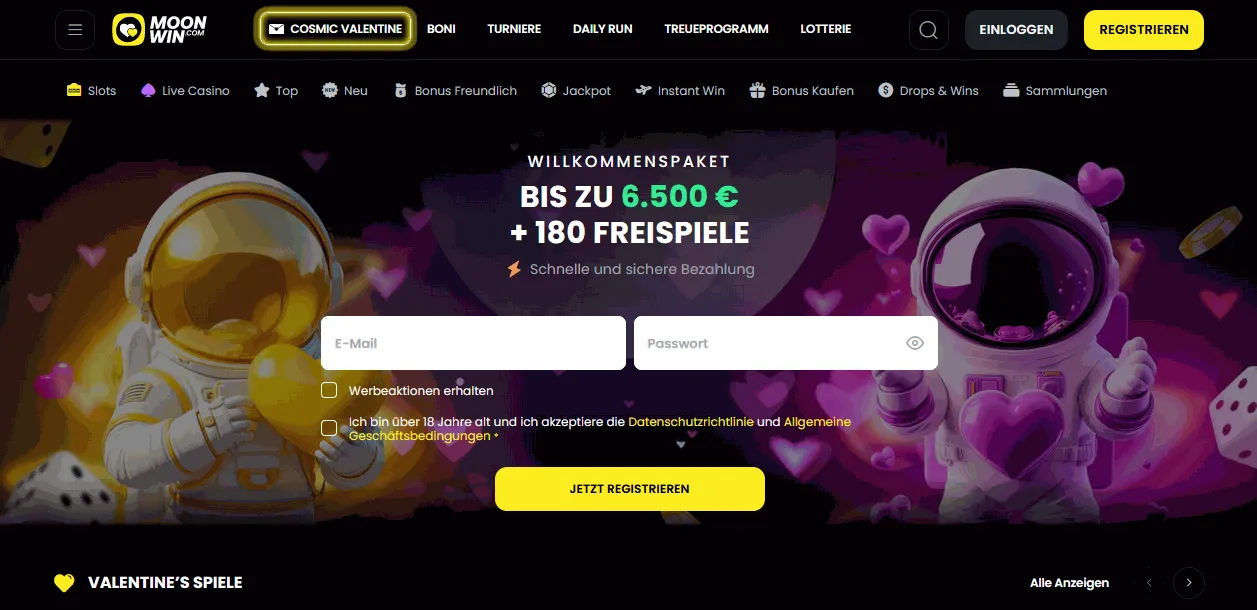 MoonWin Casino Startseite